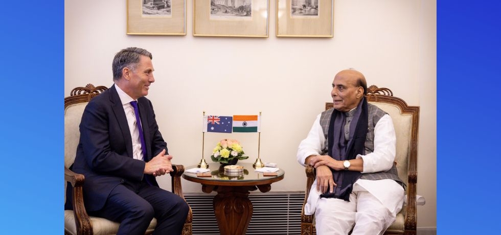 Hon'ble Defence Minister, Rajnath Singh meets H.E. Mr. Richard Marles, Deputy Prime Minister & Defence Minister of Australia.